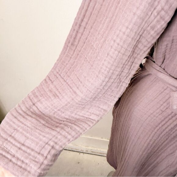 Parachute Organic Cotton Gauzy Brown Midi Robe Small - Picture 6 of 11